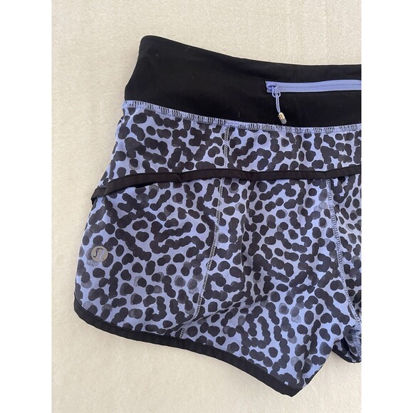 Lululemon Speed Short Ace Spot Lullaby Blue Black Size 4 - Picture 8 of 11